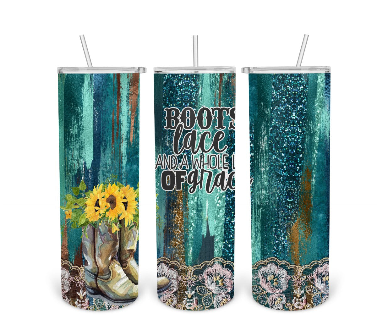 Boots and Lace Tumbler Print Transfer
