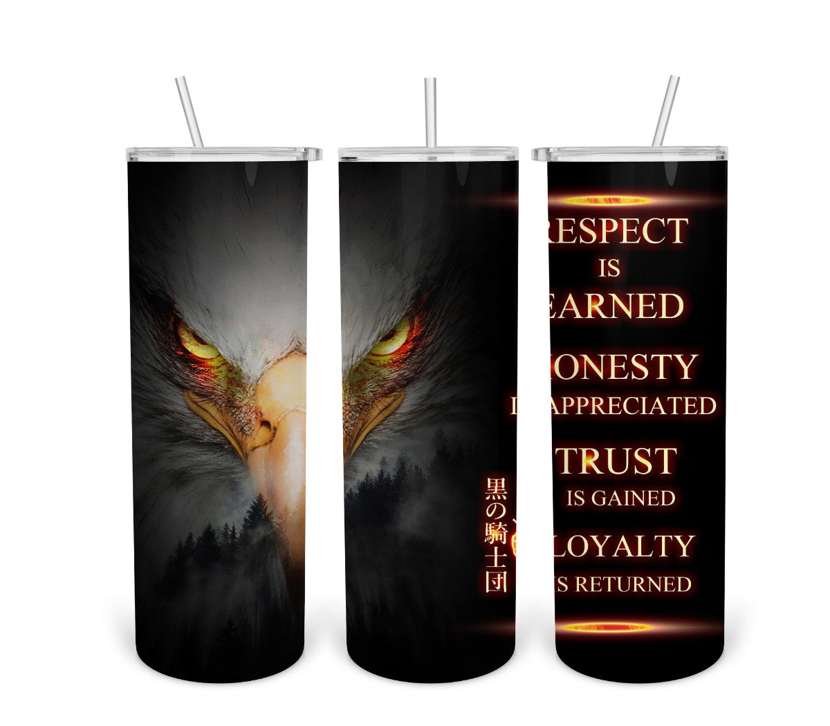 Eagle- Respect Is Earned Tumbler Print Transfer