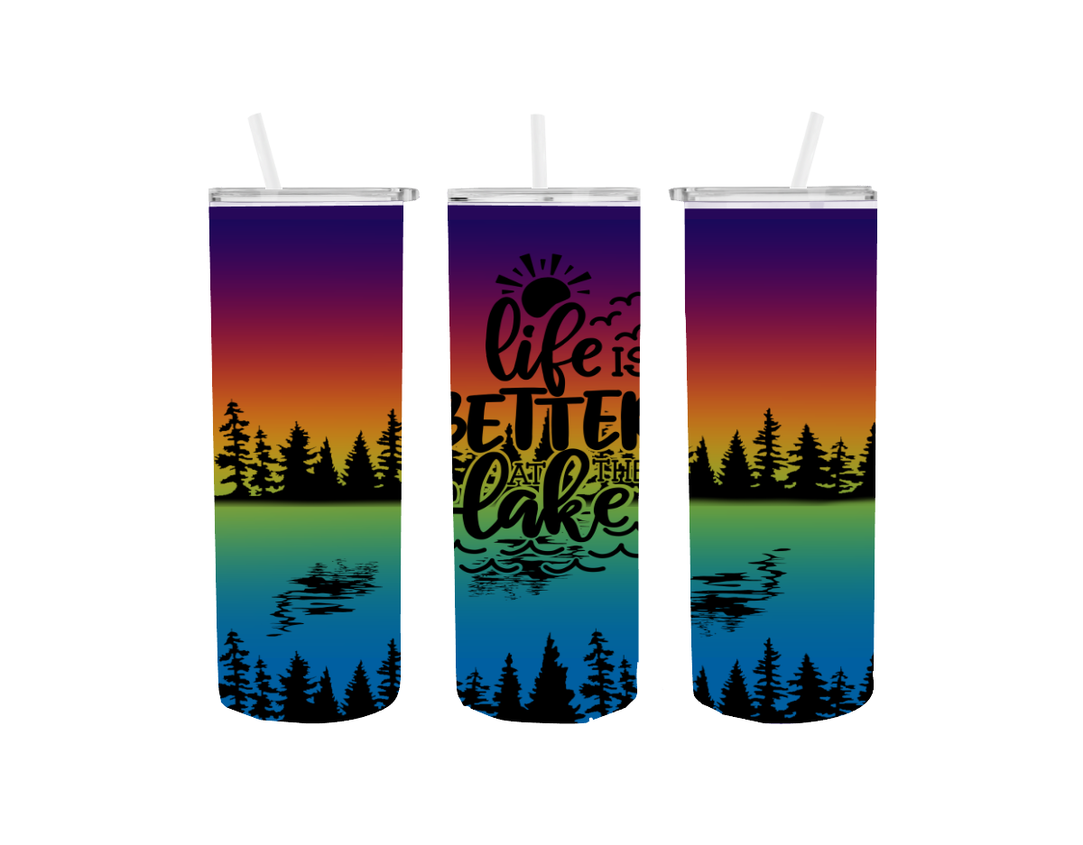 Life Is Better At The Lake Tumbler Print Transfer