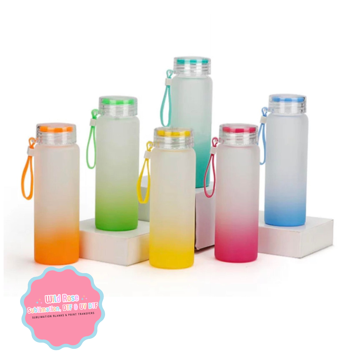 17oz Frosted Glass Water Bottles