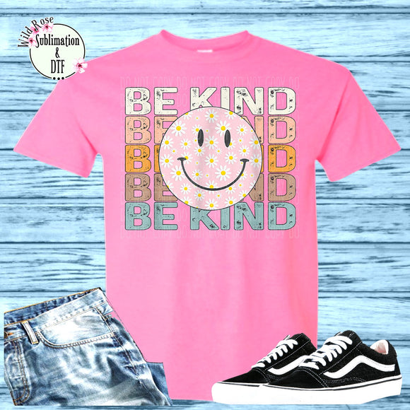 Pink Shirt Day- Be Kind Stacked-Daisy Smiley Face