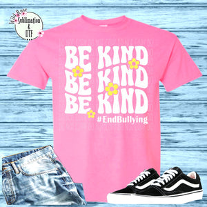 Pink Shirt Day- Be Kind Stacked-White