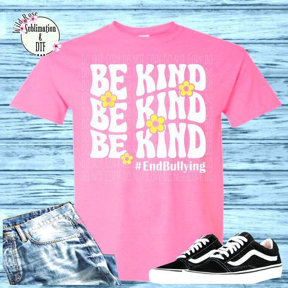 Pink Shirt Day- Be Kind Stacked-White