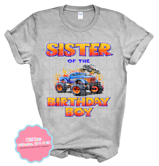 Birthday Boy-Monster Truck-Sister