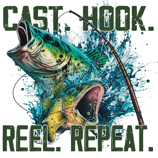Cast Hook Reel Repeat