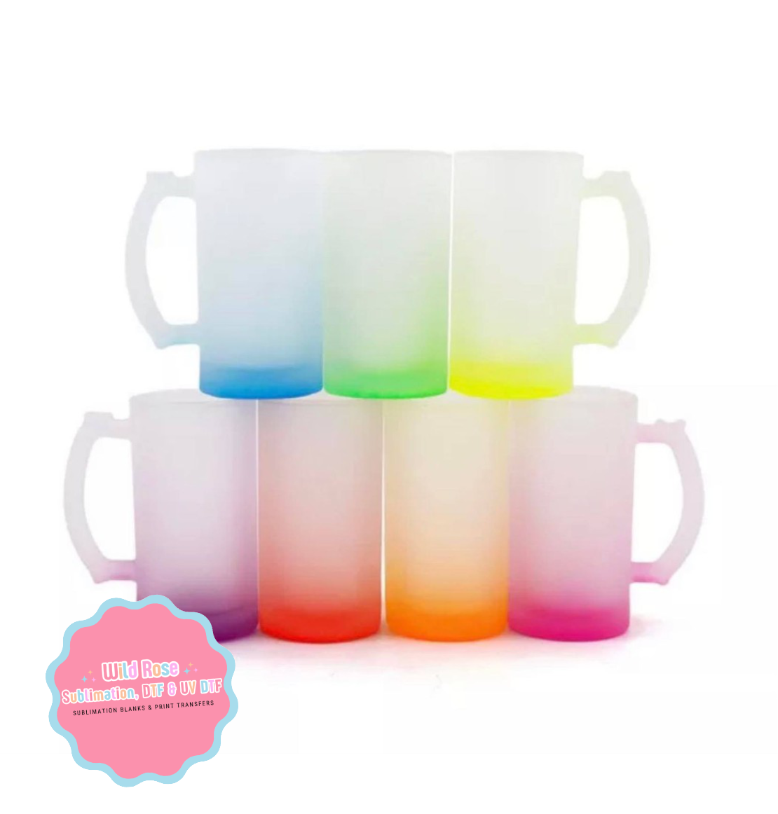 16oz Frosted Beer Mug With Handle- Package of 2