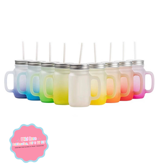 12oz Frosted Glass Mason Jars