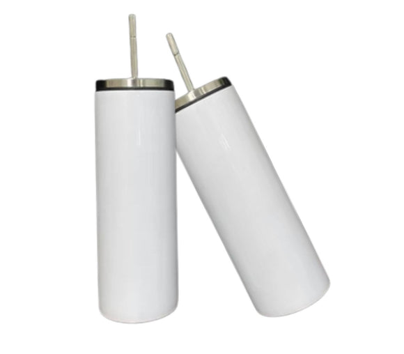 20oz White Sublimation Tumbler With Metal Lid