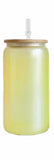 16oz UV/Glow In The Dark Glass Cans With Bamboo Lids