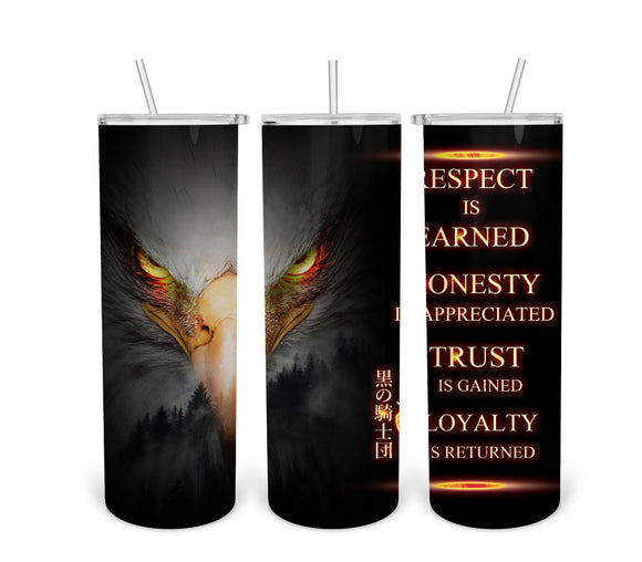 Eagle- Respect Is Earned Tumbler Print Transfer