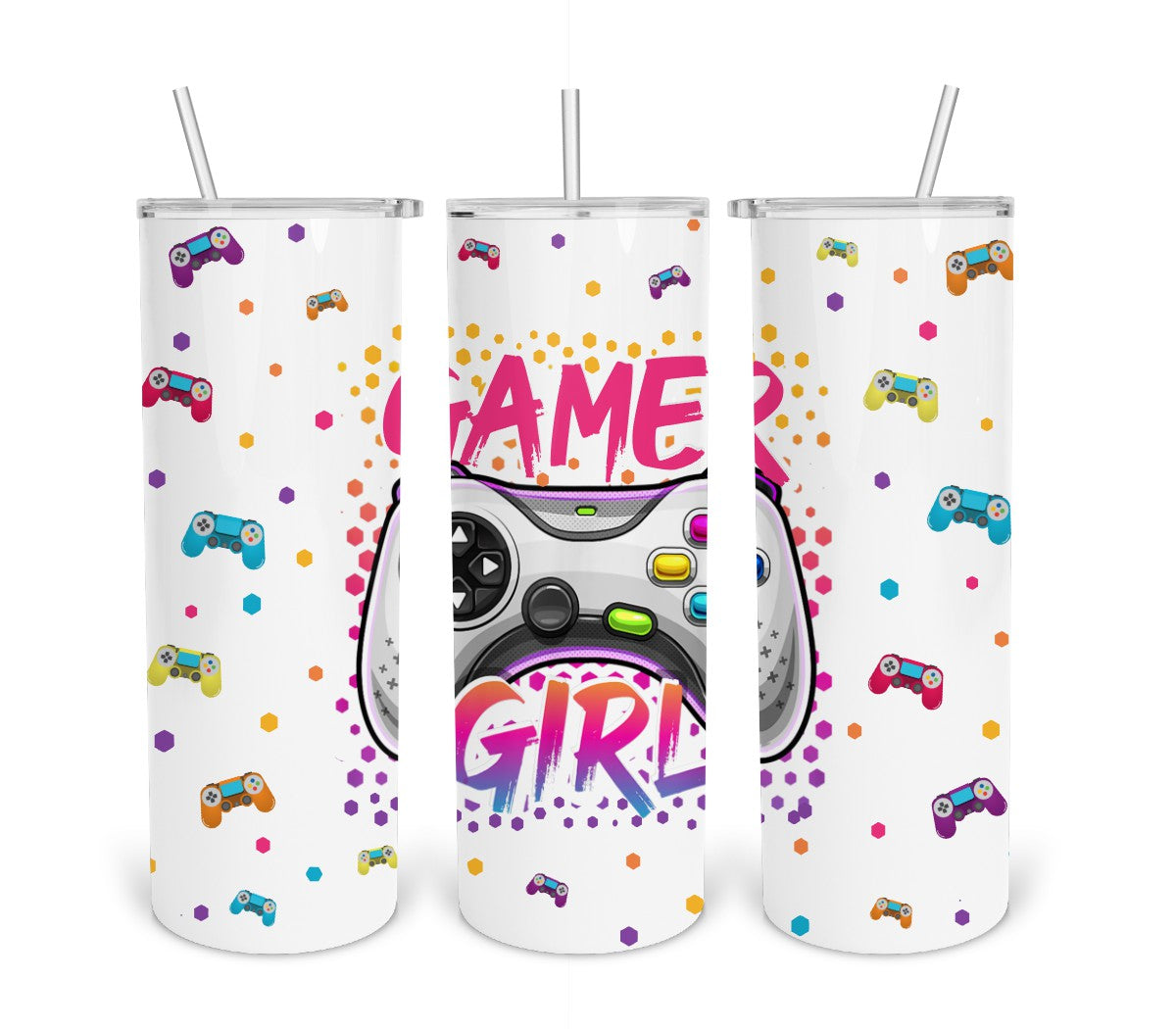 Gamer Girl- 20oz Skinny Tumbler Digital Design