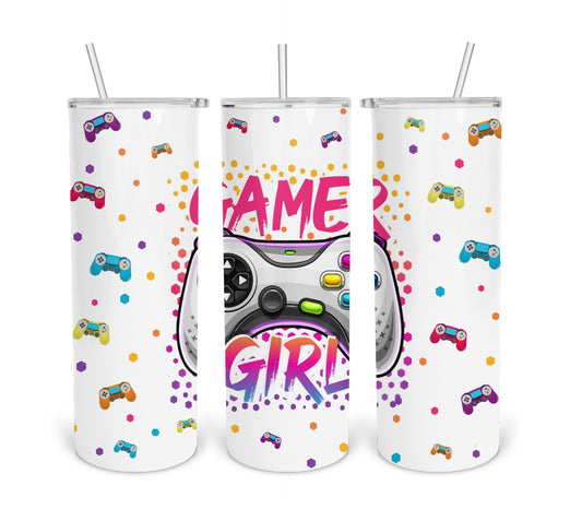 Gamer Girl- 20oz Skinny Tumbler Digital Design