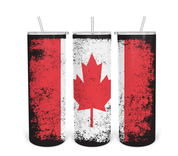 Grunge Canada Flag 3 Tumbler Print Transfer