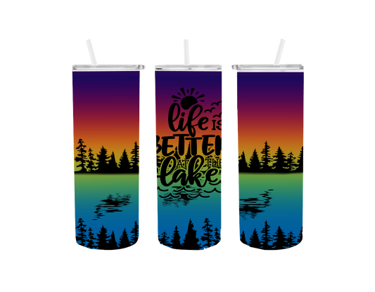 Life Is Better At The Lake Tumbler Print Transfer