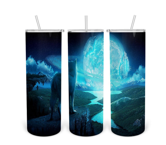 Wolf By The Moonlight Tumbler Print Transfer