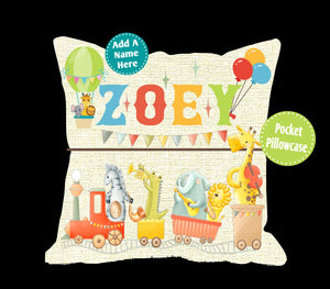 Animal Musical Train- Personalized- Pocket Pillow Digital Designs