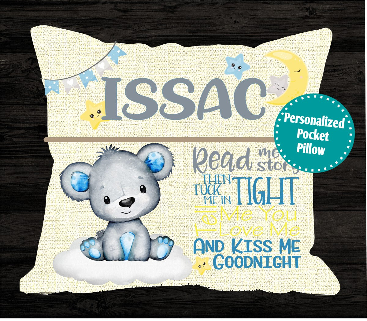 Nite Time Bear Cub- Pocket Pillow Digital Designs