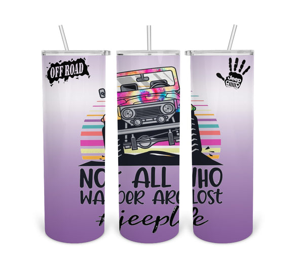 Not All Who Wonder Are Lost-Purple-Tumbler Digital Design