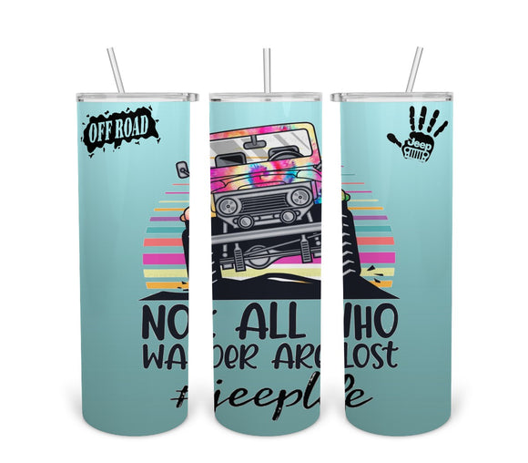 Not All Who Wonder Are Lost-Teal-Tumbler Digital Design