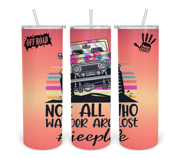 Not All Who Wonder Are Lost-Pink-Tumbler Digital Design