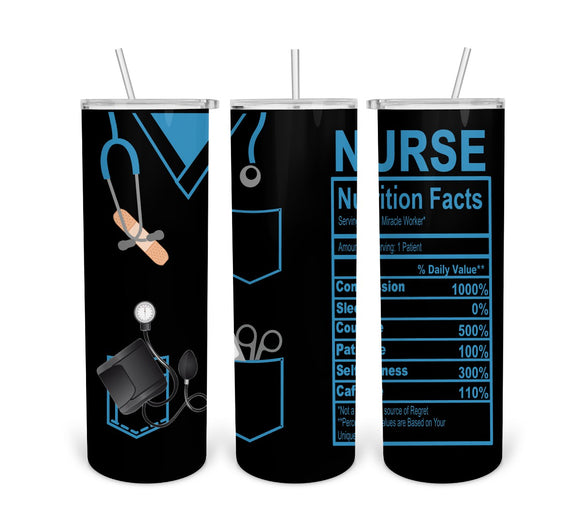 Nurse Nutrition-Black & Blue- Tumbler Digital Design