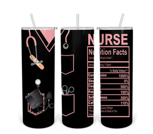 Nurse Nutrition-Black & Pink- Tumbler Digital Design