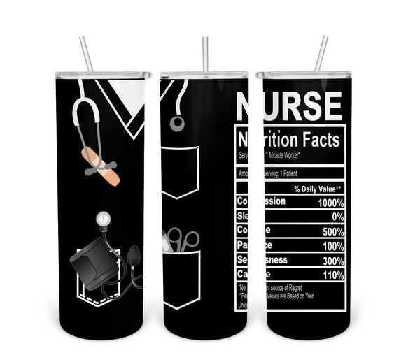 Nurse Nutrition-Black & White- Tumbler Digital Design