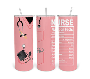 Nurse Nutrition-Pink- 20oz Skinny Tumbler Digital Design