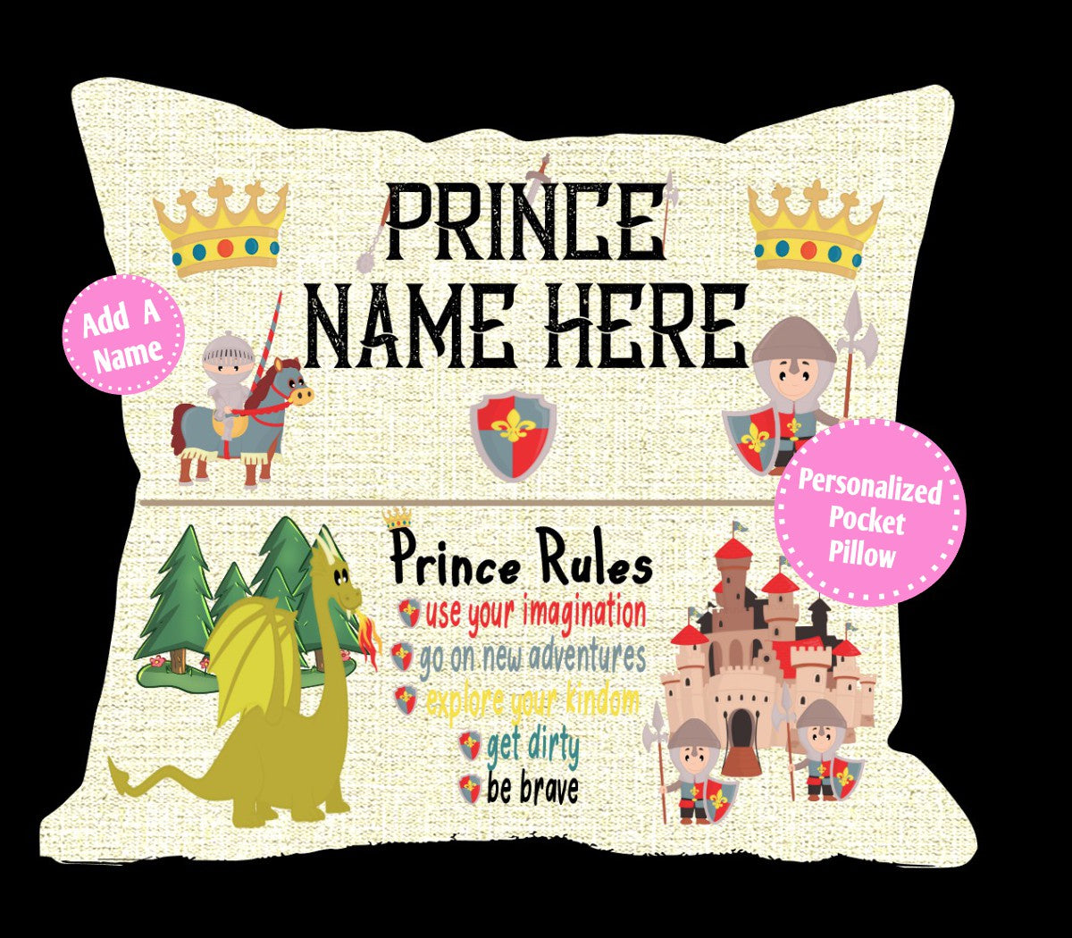 Prince Rules Pocket Pillow Digital Designs
