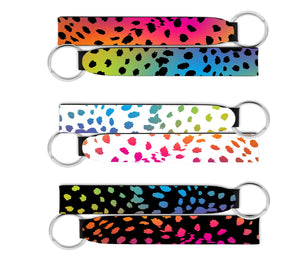 Rainbow Cheetah Wristlet Keychain Digital Design Bundle