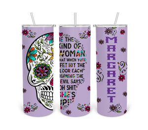 Sugar Skull- The Devil Days Oh Shit-Lavender-Tumbler Digital Design