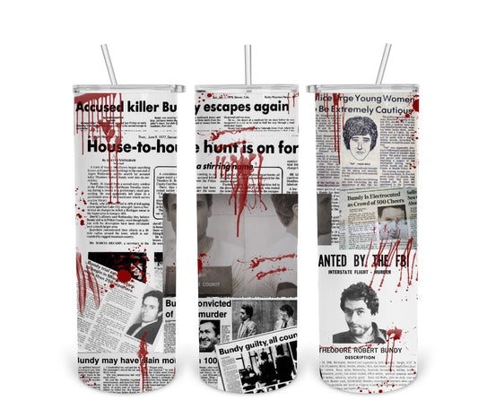 Ted Bundy Tumbler Print Transfer