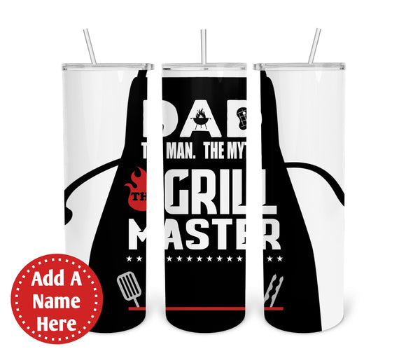 Dad Grill Master- 20oz Skinny Tumbler Digital Design