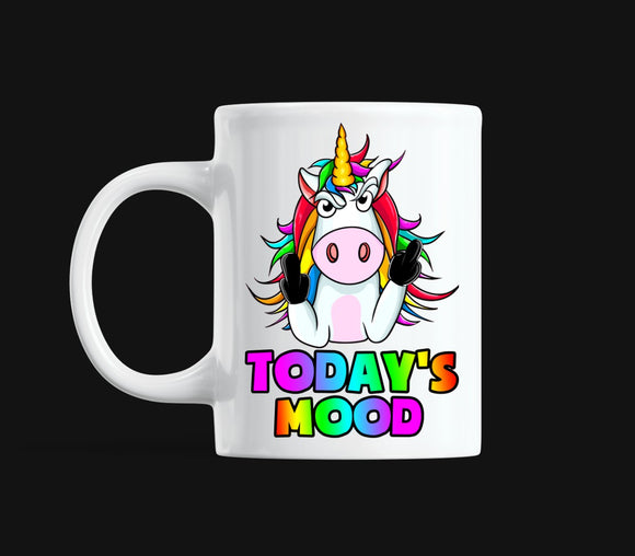 Today's Mood Unicorn Mug Print Transfer