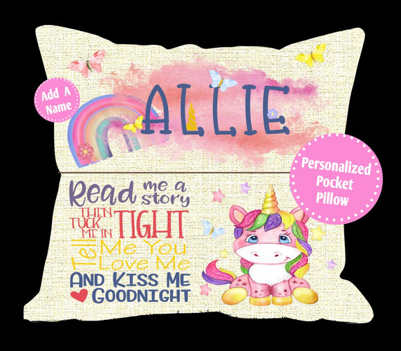 Sleep Tight Unicorn-Pink- Pocket Pillow Digital Designs