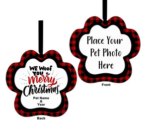WOOF You A Merry Christmas- Paw Ornament Digital Design Bundle